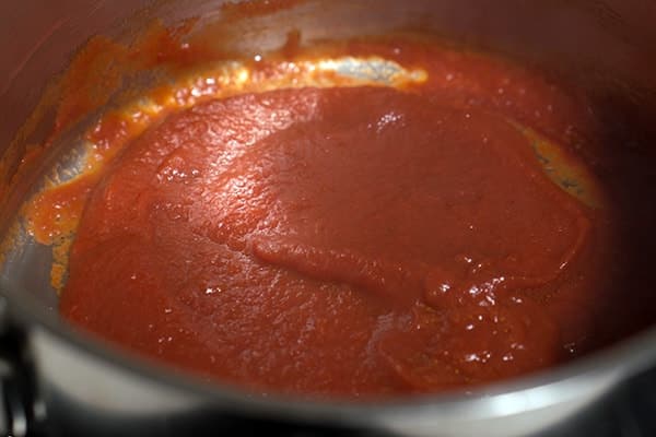 غلیظ شدن سس گوجه